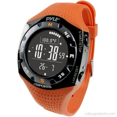 Pyle Ski Master V Professional Ski Watch w/ Max. 20 Ski Logbook, Weather Forecast, Altimeter, Barometer, Digital Compass,Thermometer (Orange Color) 568242861